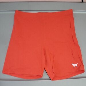PINK Victoria's Secret High Waist Orange Compression Shorts